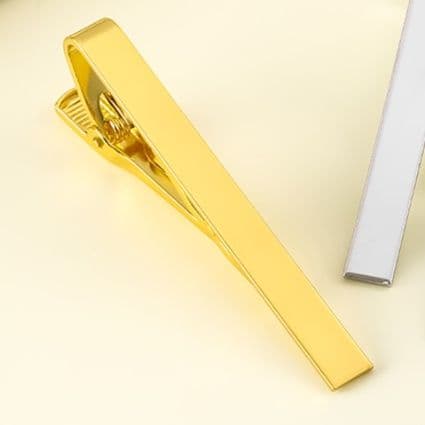 ネクタイピン 上品な輝きを放つ細身のシンプル金製ネクタイピン